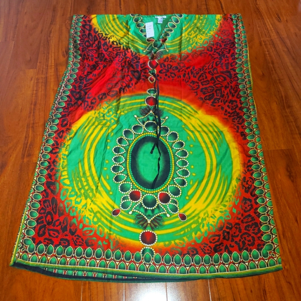 Just In: New Red, Gold and Green Kaftan Cover-up